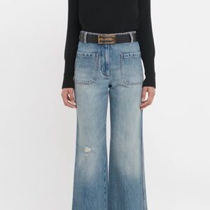 Victoria Beckham Blue Flare & Wide Leg Jeans